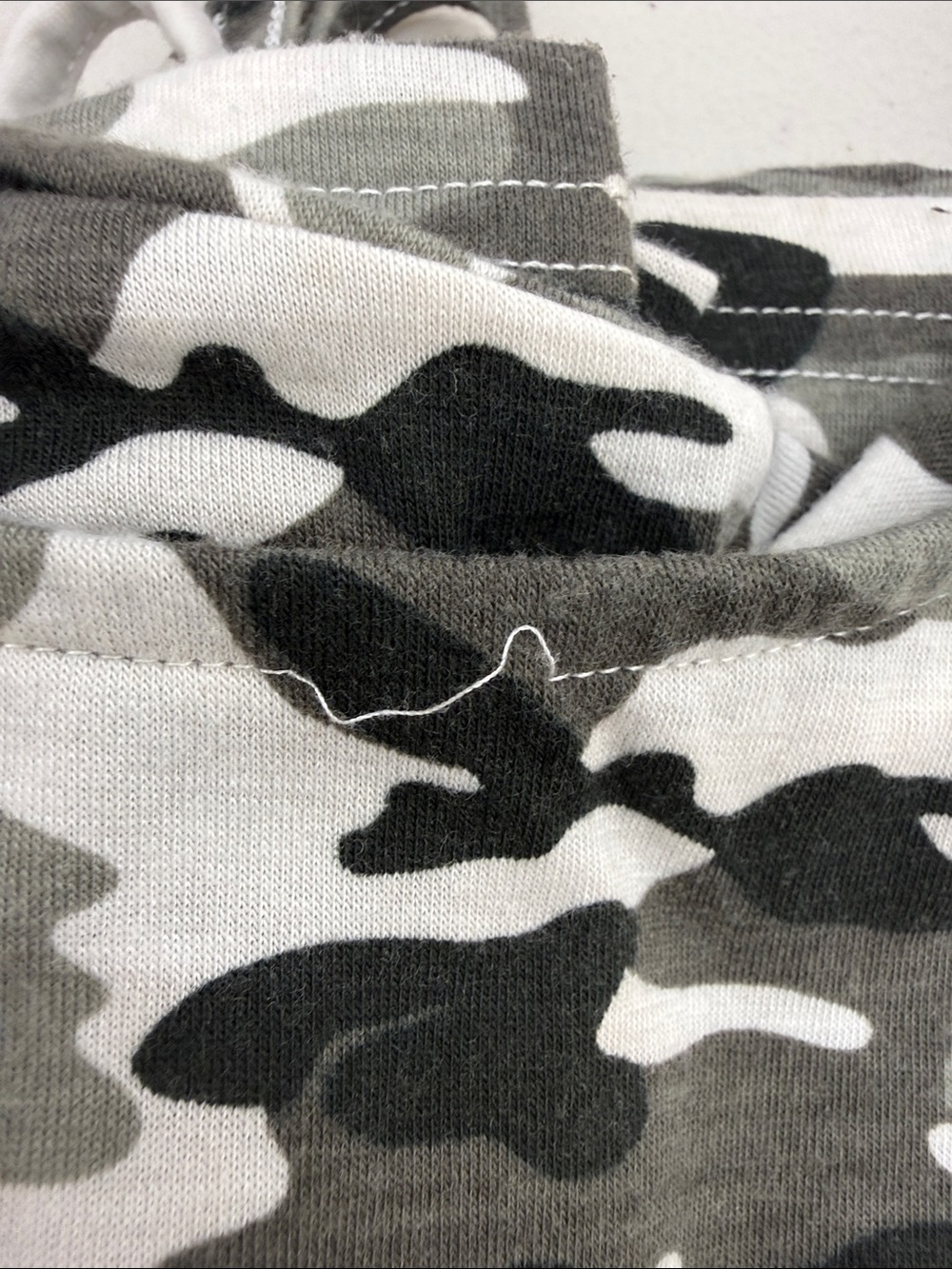 Women's Gray Camo Drawstring Romper - Picture 3 of 3